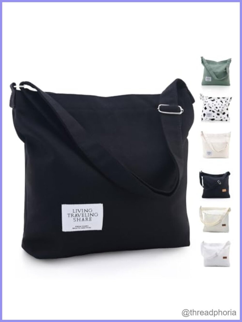 Canvas Tote Bag Large Hobo Crossbody Shoulder Travel Beach Bag